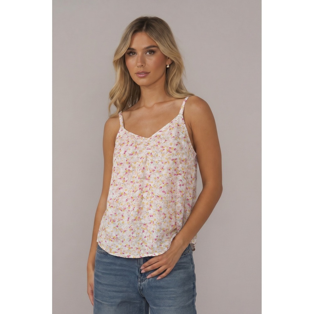 Torrid Sophie Cami Tank Top Womens 0 L Pink Floral Excellent Adjustable Straps